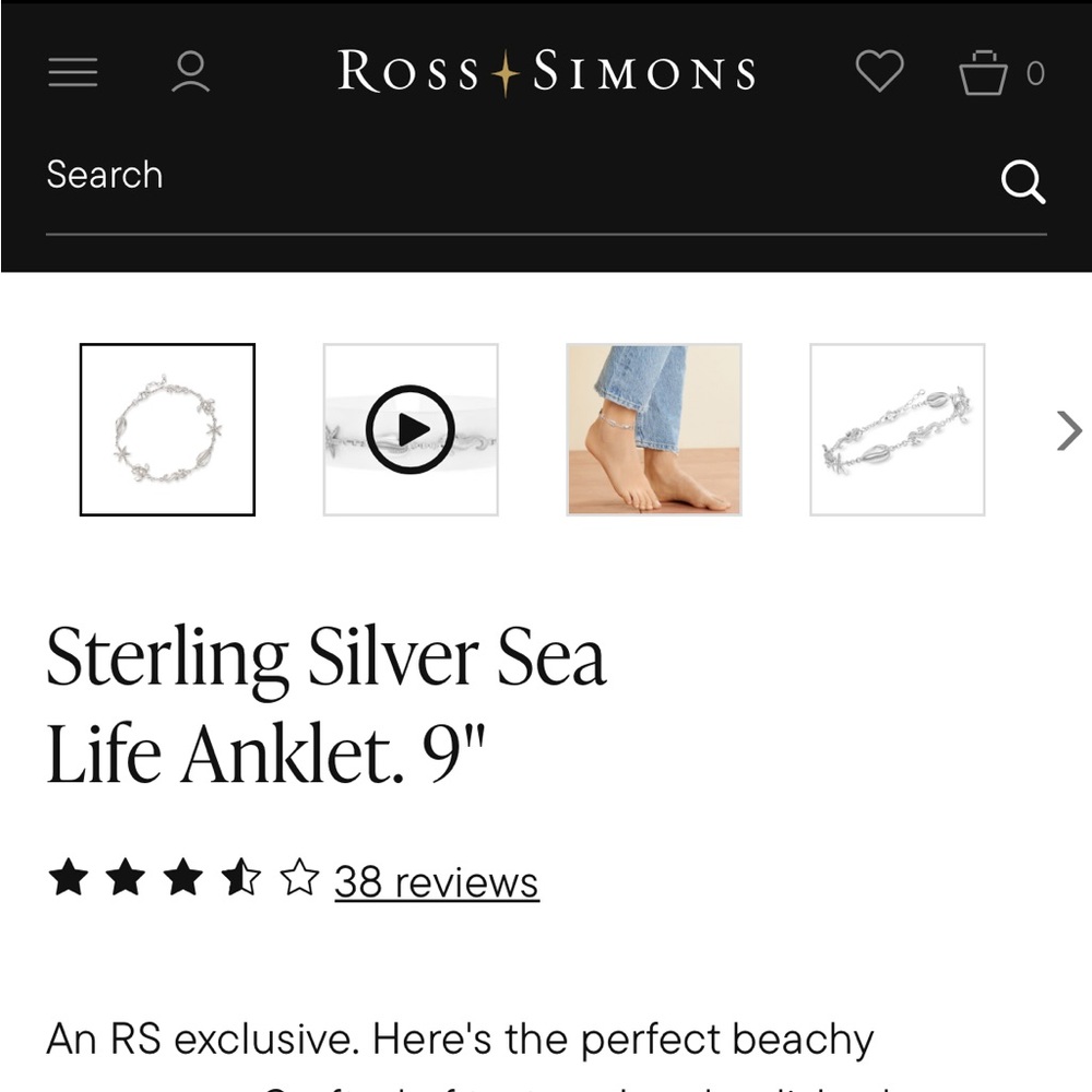 NWT Sterling Silver Sea Life Anklet by Ross-Simons - Picture 10 of 11